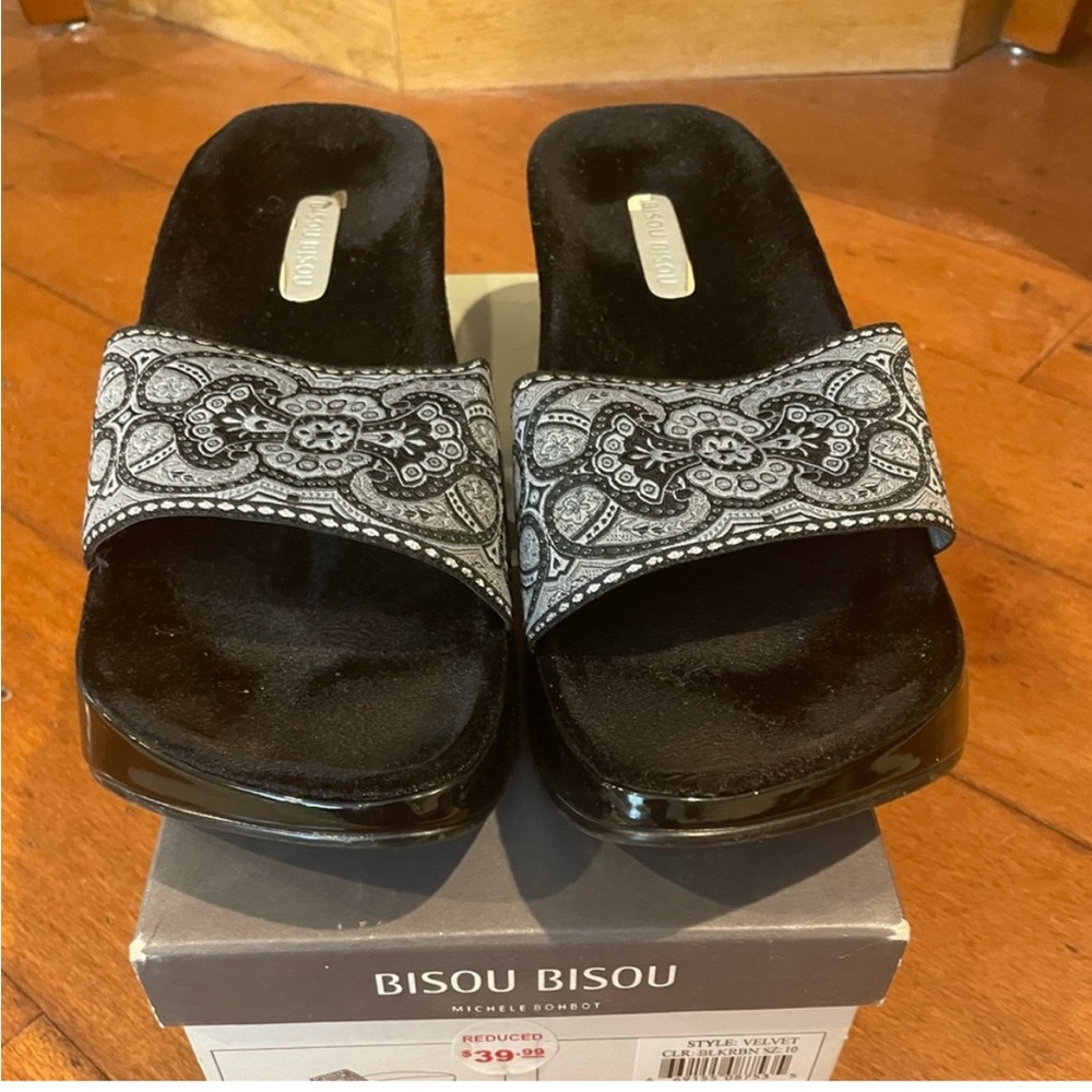 Vintage BISOU BISOU velvet slide size 10